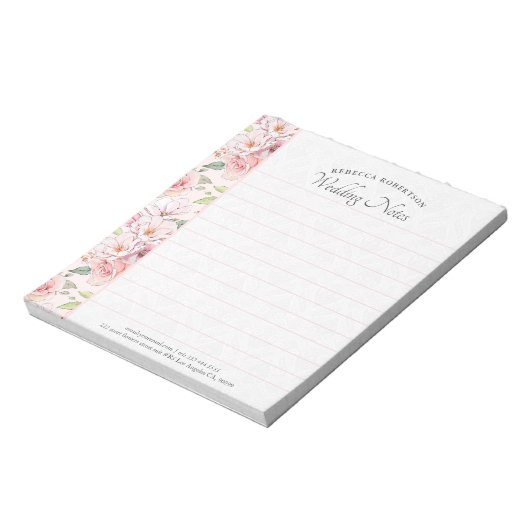 Bloc-note Motif rose rose (Tourné)