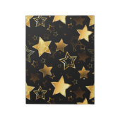 Bloc-note Motif sans couture avec étoiles d'or (Tourné)