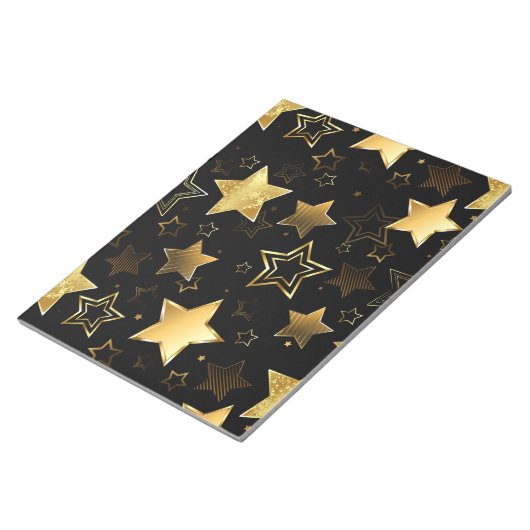 Bloc-note Motif sans couture avec étoiles d'or (Incliné)