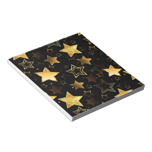 Bloc-note Motif sans couture avec étoiles d'or (Incliné)
