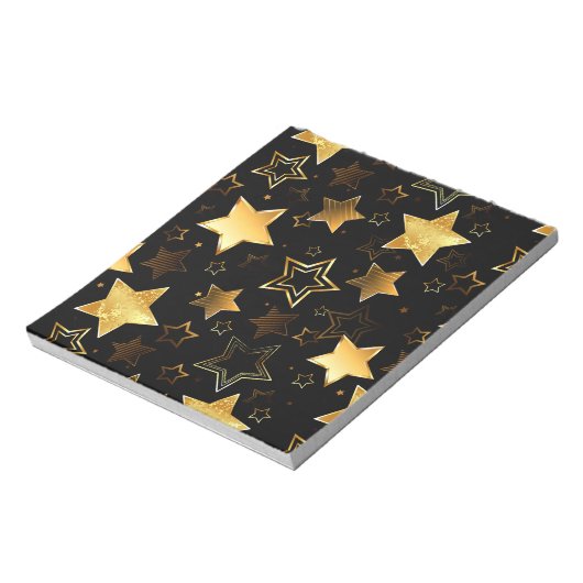 Bloc-note Motif sans couture avec étoiles d'or (Tourné)