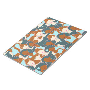 Bloc-note Motif sans couture avec filles noires et blanches