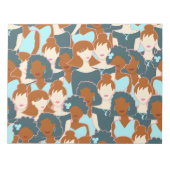 Bloc-note Motif sans couture avec filles noires et blanches (Devant)