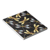 Bloc-note Motif sans couture avec libellules d'or (Incliné)