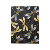 Bloc-note Motif sans couture avec libellules d'or (Tourné)