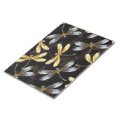 Bloc-note Motif sans couture avec libellules d'or (Incliné)