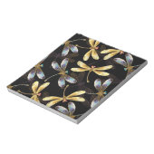 Bloc-note Motif sans couture avec libellules dorées (Tourné)