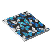 Bloc-note Motif sans couture foncé avec Morpho papillons ble (Incliné)