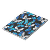 Bloc-note Motif sans couture foncé avec Morpho papillons ble (Tourné)