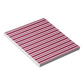 Bloc-note Motif sans fin à rayures blanches et burgundy (Incliné)