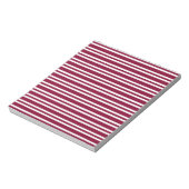 Bloc-note Motif sans fin à rayures blanches et burgundy (Tourné)