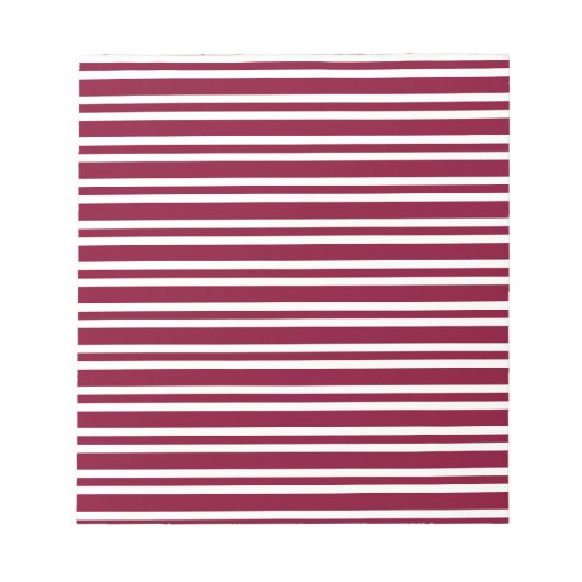 Bloc-note Motif sans fin à rayures blanches et burgundy (Devant)