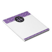 Bloc-note Motif tiré à la main sur violet, Monogrammé (Incliné)