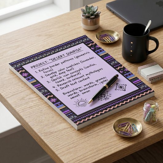 Bloc-note Motif tribal violet