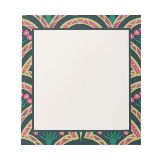 Bloc-note motif vert en forme de coquillage (Devant)