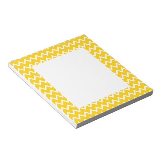 Bloc-note Motif Zigzag jaune et blanc (Incliné)