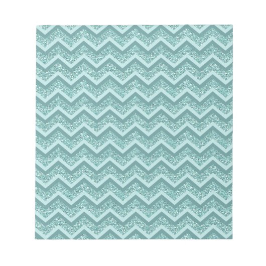 Bloc-note Motif ZigZag Parties scintillant Turquoise (Devant)