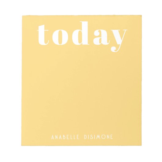 Bloc-note Motivation moderne simple Personnalisé Jaune (Devant)