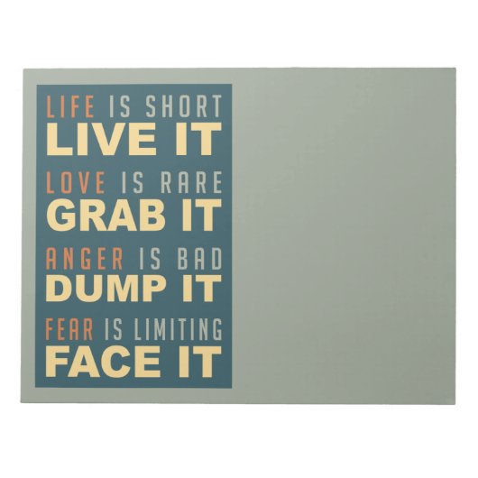 Bloc-note Motivational Life Advice notepad (Devant)