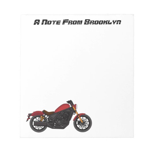 Bloc-note moto de style croiseur cool (Devant)
