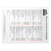 Bloc-note Motorcycle Service Checklist 8.5x11 (Devant)