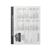 Bloc-note Motorcycle Service Checklist 8.5x11 Landscape (Tourné)