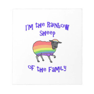 Bloc-note Mouton arc-en-ciel de la famille
