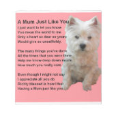 Bloc-note Mum Poem - Westie Design (Devant)