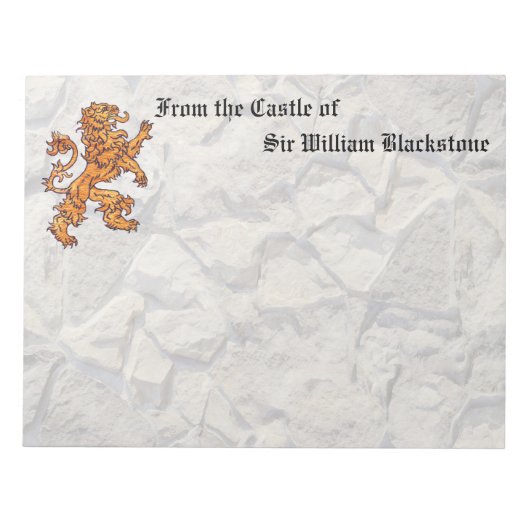 Bloc-note Mur de pierre de Lion héralidé (Devant)