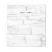 Bloc-note Mur Moderne Monogramme Professionnel Simple Uni (Devant)