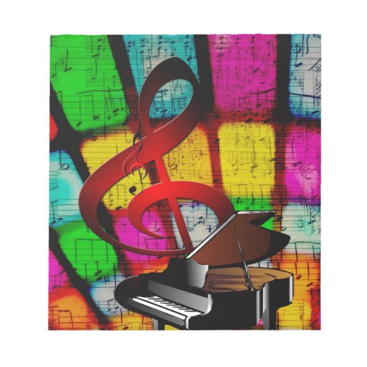 Bloc-note Music Piano Keys Notes Enseignant Destiny Instrume (Devant)