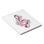 Bloc-note Musical treble clef notes with sakura flowers (Incliné)