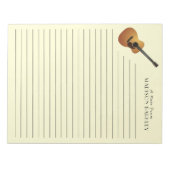 Bloc-note Musicien de guitare acoustique professeur de musiq (Devant)