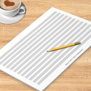 Bloc-note Musique Manuscrit Papier 12 Format du paysage du p