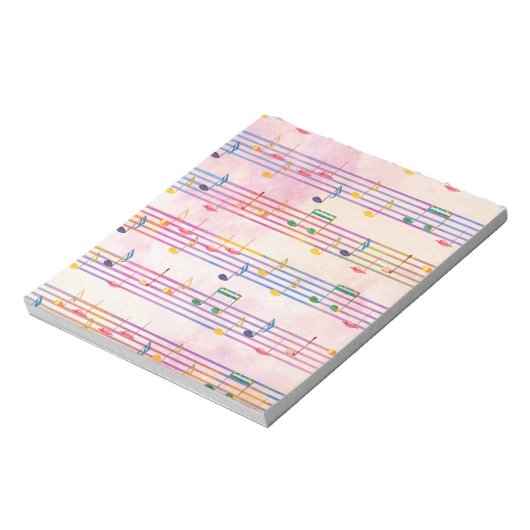 Bloc-note Musique multicolore colorée Note musicienne (Tourné)