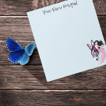 Bloc-note Musique Note Fée<br><div class="desc">Une jolie fée tout en rose avec une note de musique en fond bleu.</div>