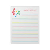 Bloc-note Musique Note Professeur de musicien (Tourné)