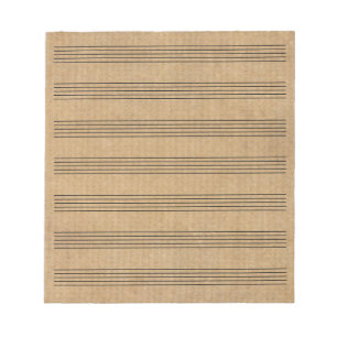 Bloc-note Musique vintage en feuille blanche 7 tiges