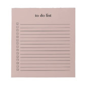 Bloc-note Muted Rose To Do List Minimalist Teacher Simple (Devant)