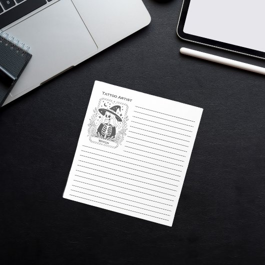 Bloc-note Mystique Gothique Tarot De Sorcière Noir Et Blanc