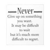 Bloc-note N'abandonne jamais (Devant)