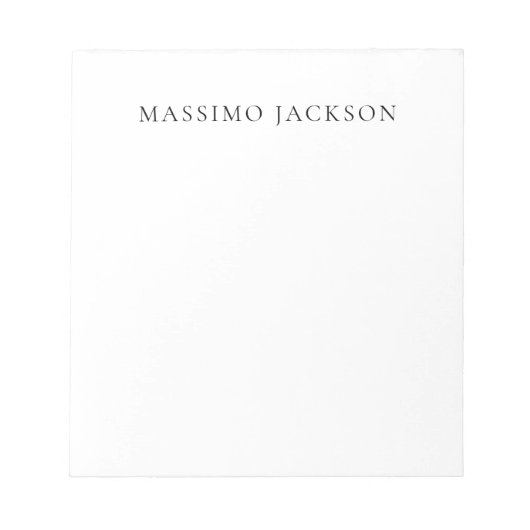 Bloc-note Name Minimalist Modern Plain Simple Black White (Devant)