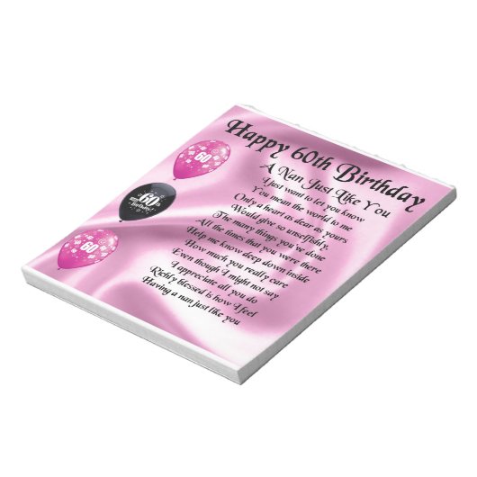 Bloc-note Nan Poem - 60e anniversaire (Tourné)