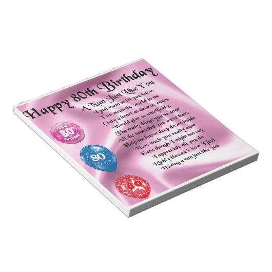 Bloc-note Nan Poem - 80e anniversaire (Incliné)