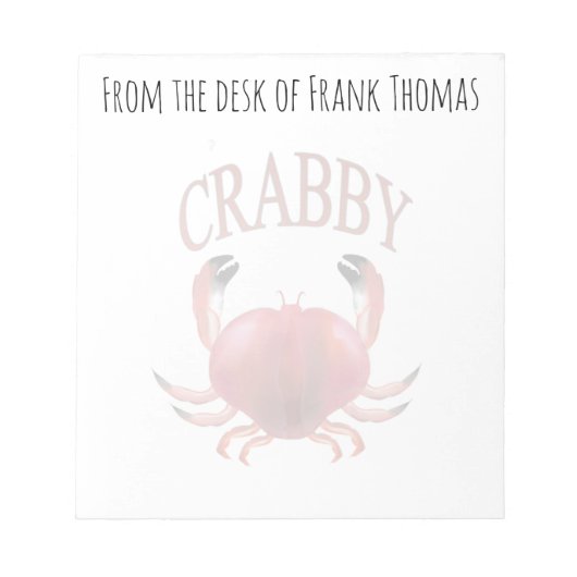 Bloc-note Nature Simple Style Crabby Typographie (Devant)