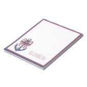 Bloc-note Nautical Blue Anchor With Red and White Stripe Bow (Tourné)