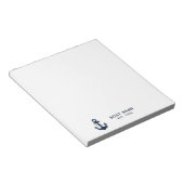 Bloc-note Nautical Navy Blue Boat Name Anchor (Incliné)