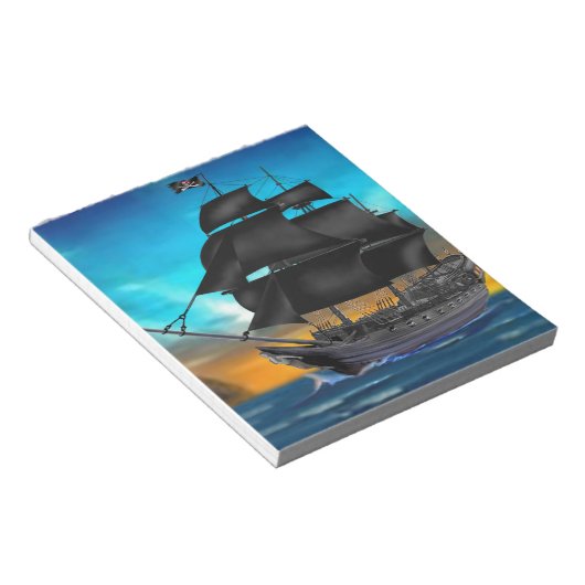 BLOC-NOTE NAVIRE PIRATE AU COUCHER DU SOLEIL (Incliné)