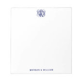 Bloc-note Navy 3 Monogramme de vigne initiale de script DIY (Devant)