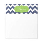 Bloc-note Navy blue chevron et green. monogramme (Devant)